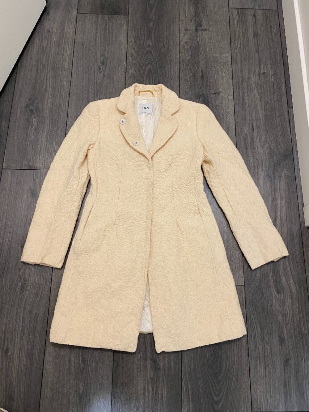 Moschino Vintage Cream Wool Coat Size 8
